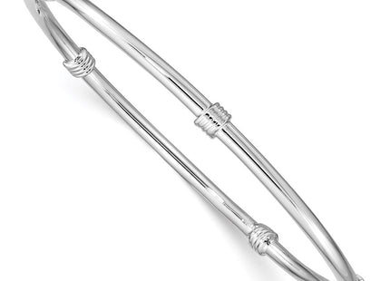 Sterling Silver Rhodium-plated Slip-on Bangle (Style QB1061)