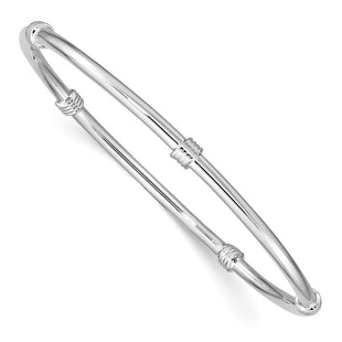 Sterling Silver Rhodium-plated Slip-on Bangle (Style QB1061)