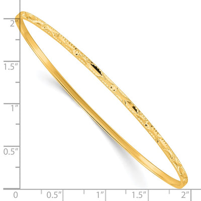 Sterling Silver Gold Tone Diamond Cut Slip On Banglesterling Silver