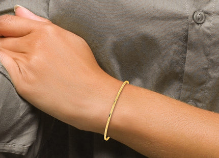 Sterling Silver Gold Tone Diamond Cut Slip On Banglesterling Silver