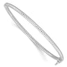 Sterling Silver Rhodium-plated Polish/Textured Hinged Bangle