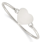 Sterling Silver Polished Engravable Heart Bangle view 1