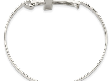 Sterling silver cross bangle, alternate view