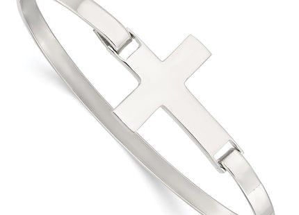 Sterling silver cross bangle
