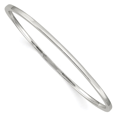 Sterling Silver Squared Edge Slip-on Bangle Bracelet