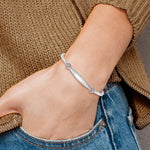 Sterling Silver Rhodium-plated Polished Children's ID Bangle Bracelet view 3