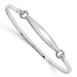 Sterling Silver Rhodium-plated Polished Children's ID Bangle Bracelet view 1