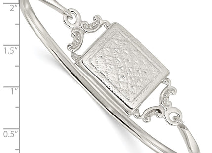 Sterling Silver Polished Rectangular Locket Bangle (Style QB1210)