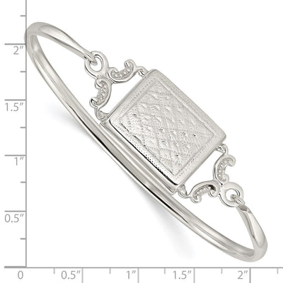 Sterling Silver Polished Rectangular Locket Bangle