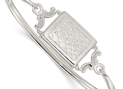 Sterling Silver Polished Rectangular Locket Bangle (Style QB1210)