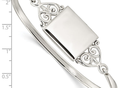 Sterling silver locket bangle, another view