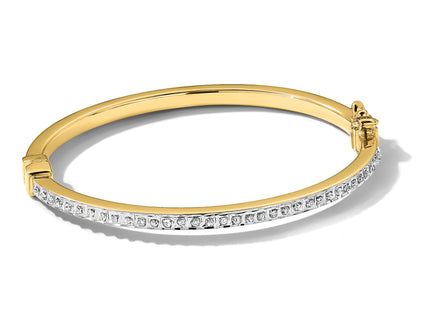 Diamond Fascination Diamond Mystique Sterling Silver 18K Gold-plated Diamond Baby Bangle