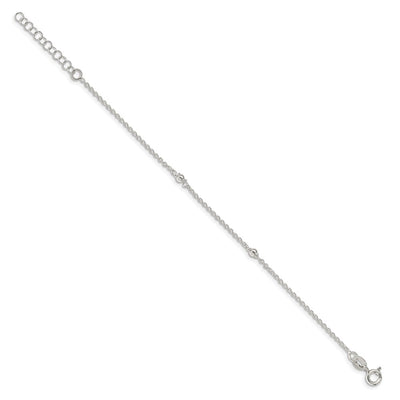 Sterling Silver Stars Bangle and Bracelet w/ 1 Ext. Two Piece Set