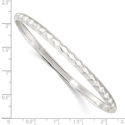 Sterling Silver Textured Slip-on Bangle