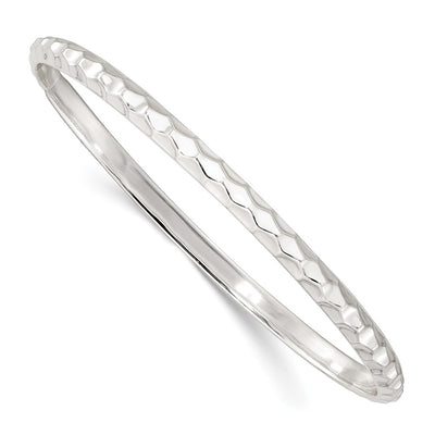 Sterling Silver Textured Slip-on Bangle