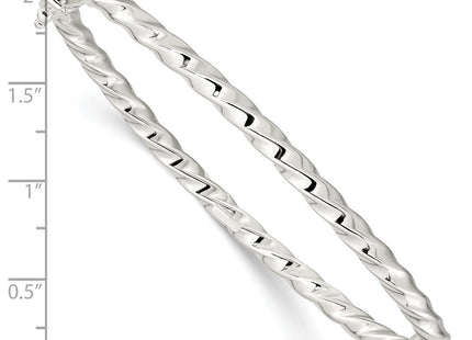 Sterling Silver Polished Twisted Hinged Bangle (Style QB1430)