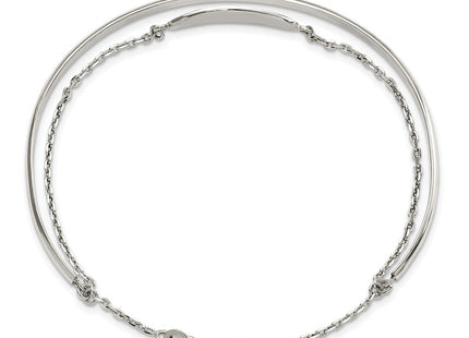 Sterling Silver Polished ID Bangle (Style QB1434)