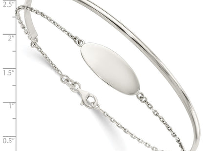 Sterling Silver Polished ID Bangle (Style QB1434)