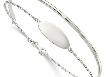 Sterling Silver Polished ID Bangle (Style QB1434)