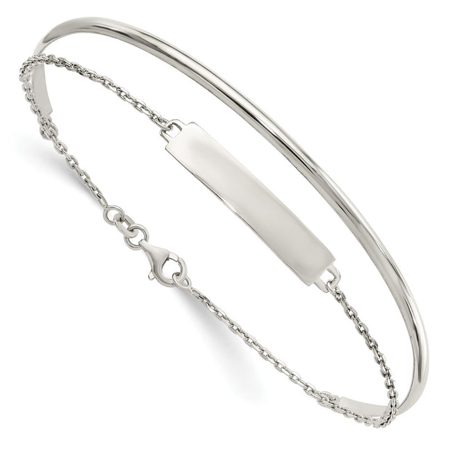 Sterling silver ID bangle, engravable
