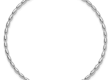 Sterling Silver Rhodium-plated Polished Slip on Bangle (Style QB1486)
