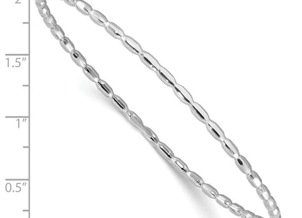 Sterling Silver Rhodium-plated Polished Slip on Bangle (Style QB1486)