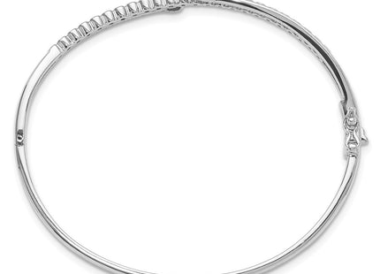 Sterling silver cubic zirconia bangle, alternate view