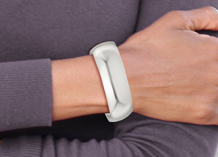 Sterling Silver Polished Domed Cuff Bangle