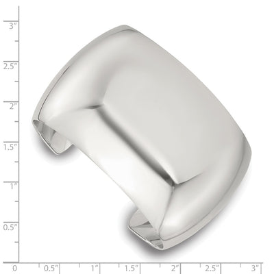Sterling Silver Polished Domed Cuff Bangle