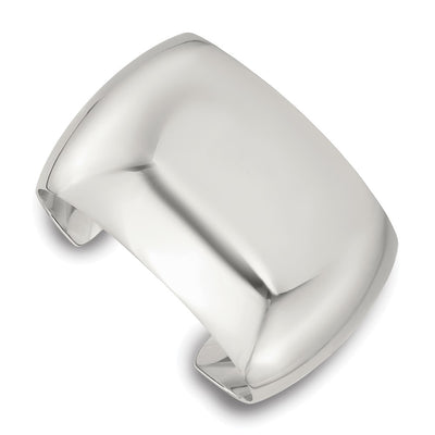 Sterling Silver Polished Domed Cuff Bangle