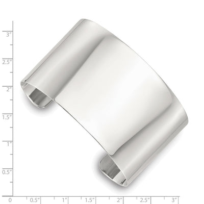 Sterling Silver Polished Flat Cuff Bangle