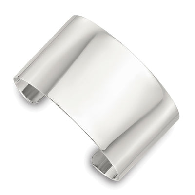 Sterling Silver Polished Flat Cuff Bangle