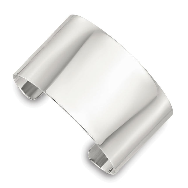 Sterling Silver Polished Flat Cuff Bangle