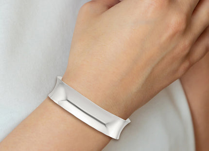 Sterling Silver Polished Concave Cuff Bangle