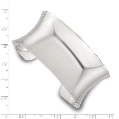 Sterling Silver Polished Concave Cuff Bangle