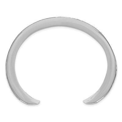 Sterling Silver Polished Concave Hammered Cuff Bangle