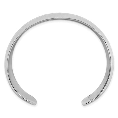 Sterling Silver Polished Domed Hammered Cuff Bangle