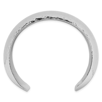 Sterling Silver Polished Domed Hammered Cuff Bangle