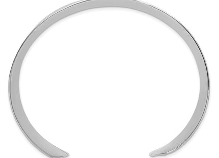 Sterling Silver Polished Concave Hammered Cuff Bangle (Style QB1578)