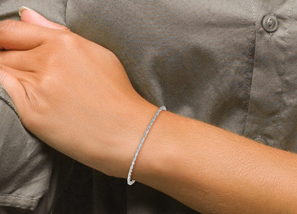 Sterling Silver Polished and Twisted Slip-on Bangle Bracelet