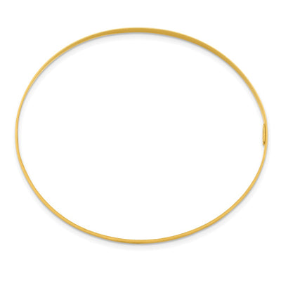 Sterling Silver Gold-tone Polished Plain Slip-On Bangle Bracelet