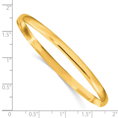 Sterling Silver Gold-tone Solid Polished Plain Slip-On Bangle Bracelet