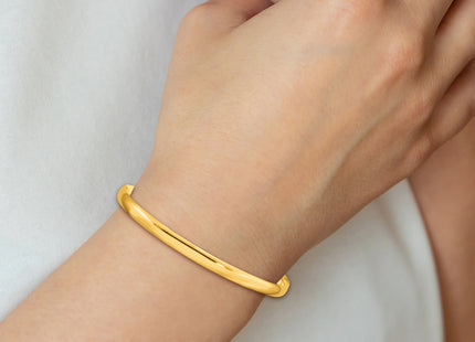 Sterling Silver Gold-tone Solid Polished Plain Slip-On Bangle Bracelet