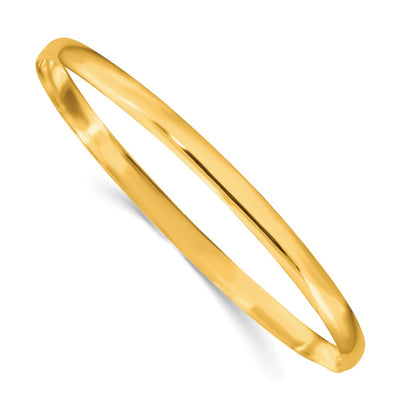 Sterling Silver Gold-tone Solid Polished Plain Slip-On Bangle Bracelet