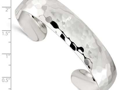 Sterling Silver Hammered Cuff Bangle (Style QB320)