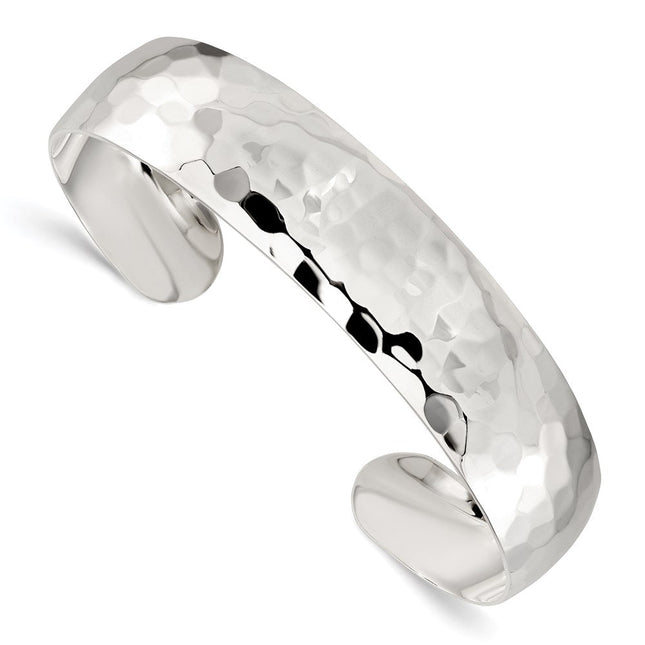 Sterling Silver Hammered Cuff Bangle