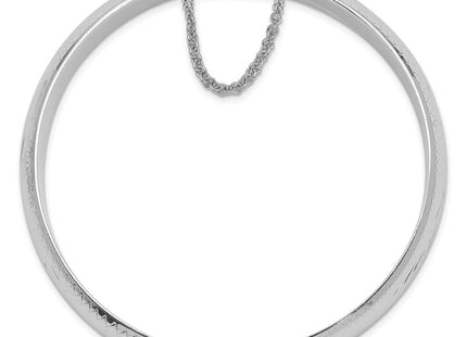 Sterling Silver Rhodium-plated D/C Fancy Hinged Bangle Bracelet (Style QB33)