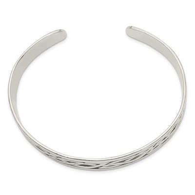 Sterling Silver Antiqued Celtic Design Cuff Bangle Bracelet
