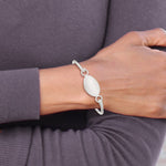 Sterling Silver Bangle w/Oval ID Plate Bracelet view 3