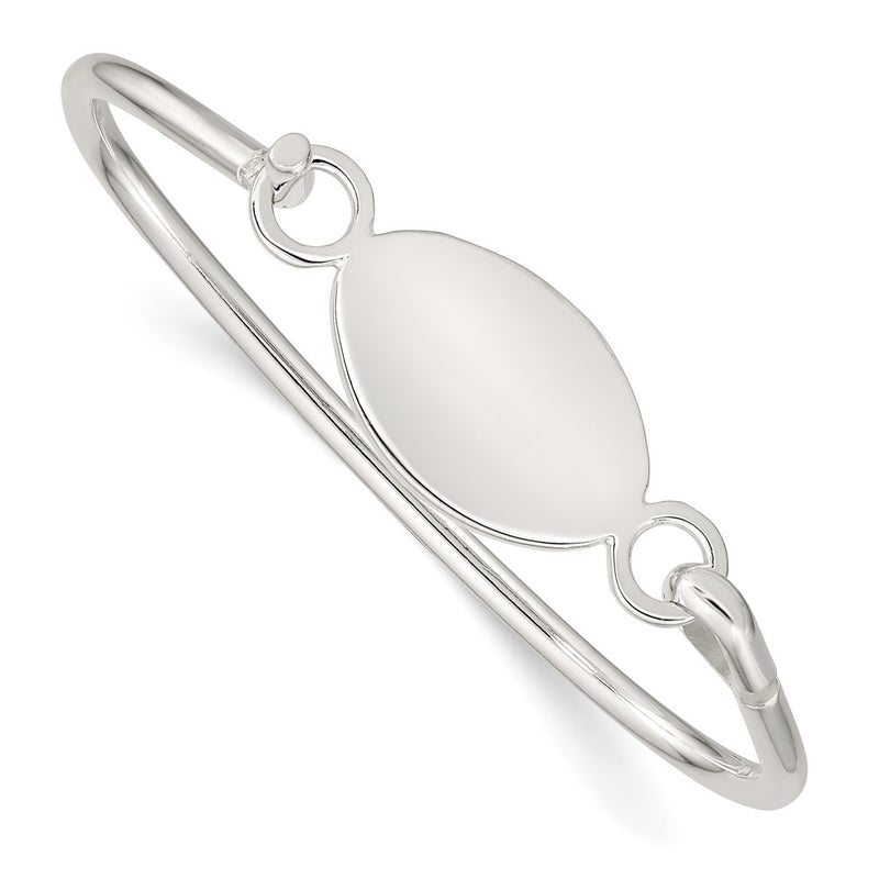 Sterling silver oval bangle